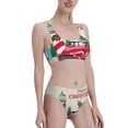 thumbnail image 2 of Daiia Merry Christmas 1 printed 2 piece Swimsuit Bikinis for Women High Waisted Racerback Bathing Suits Summer Tummy Control Scoop Neck Swimwear-Large, 2 of 8