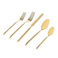 thumbnail image 1 of Godinger 46317 Ramp PVD Flatware Set, Matte Gold - 20 Piece, 1 of 1