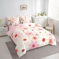 thumbnail image 4 of Manfei Kawaii Groovy Flower Twin Bedding Sets 7-Piece for Kids, Rustic Daisy Floral Bedding Comforter Set, Pink Cartoon Theme Reversible Sheet Sets, Super Cozy Room Decor, 4 of 8