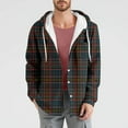 thumbnail image 2 of Dovford Men's Long Sleeve Quilted Lined Flannel Shirt Jacket with Hood 2025 Spring Fall, 2 of 5