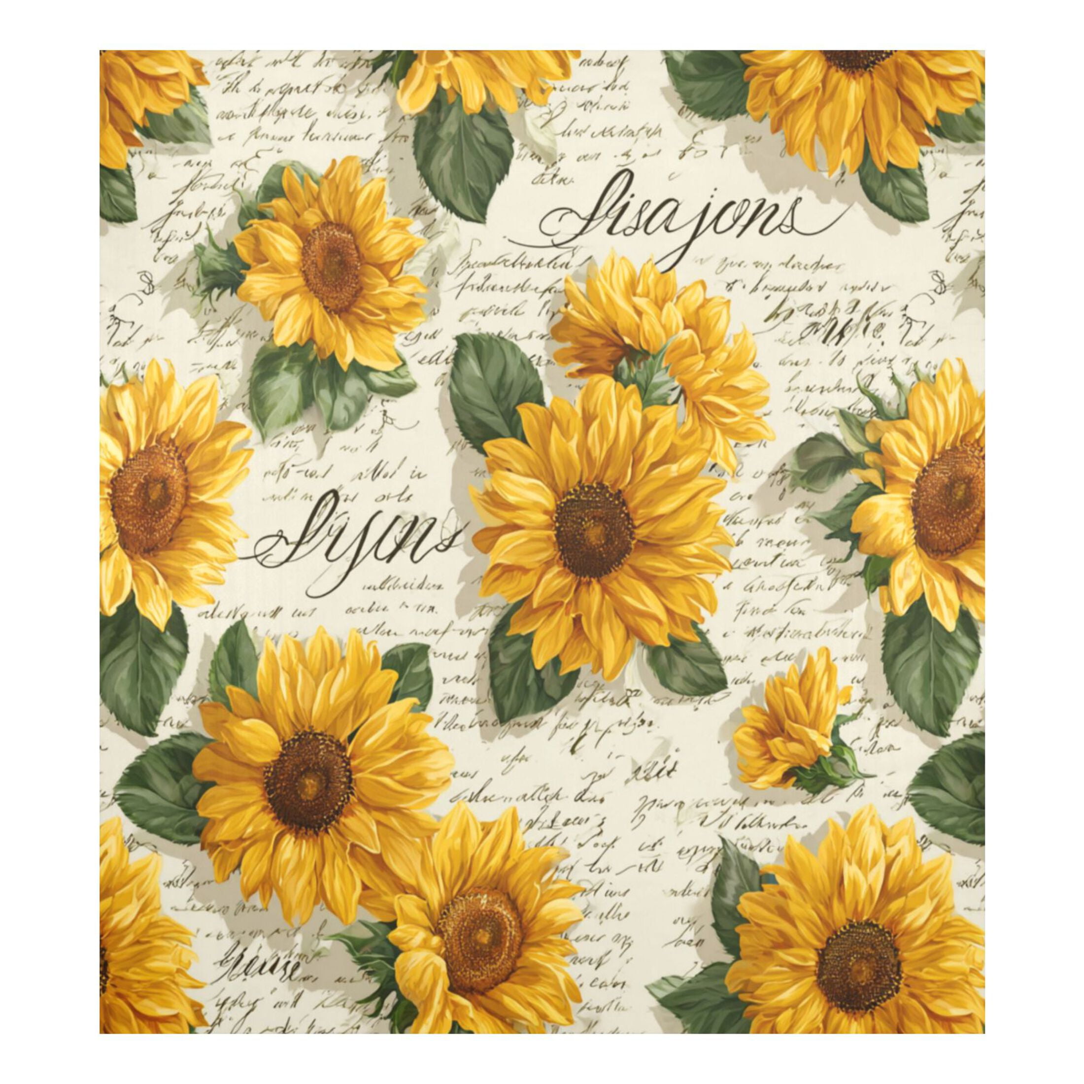Dishwasher Magnetic Refrigerator Magnet Cover Sticker Home Decorative 23"x26" Vintage Paper with Sunflowers