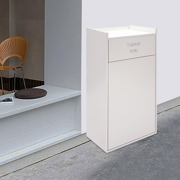 1 PCS 55.88*55.88*116.84cm/22*22*46in Trash Can, Commercial Trash Can, Trash Can Cabinet(White), Trash Bag Capacity: 113.56L/30Gal