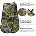 thumbnail image 2 of Yayeee Double Oven Mitt Kitchen Heat Resistant Baking 35" x7" Quilted Glove, Gray Floral, 2 of 6