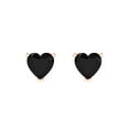 thumbnail image 3 of 1.5 ct Push-Back Stud Earrings for Women | 6.0mm Heart Cut Natural Onyx | 18K Rose Gold, 3 of 5