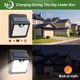 thumbnail image 4 of Lámpara solar para exteriores, paquete de 4, 150 LED, sensor de movimiento, iluminación solar para exteriores, luz solar inalámbrica impermeable, potente seguridad para jardín, 4 of 5