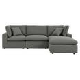 thumbnail image 3 of Modway Commix 4-Piece Outdoor Patio Sectional Sofa in Charcoal, 3 of 10