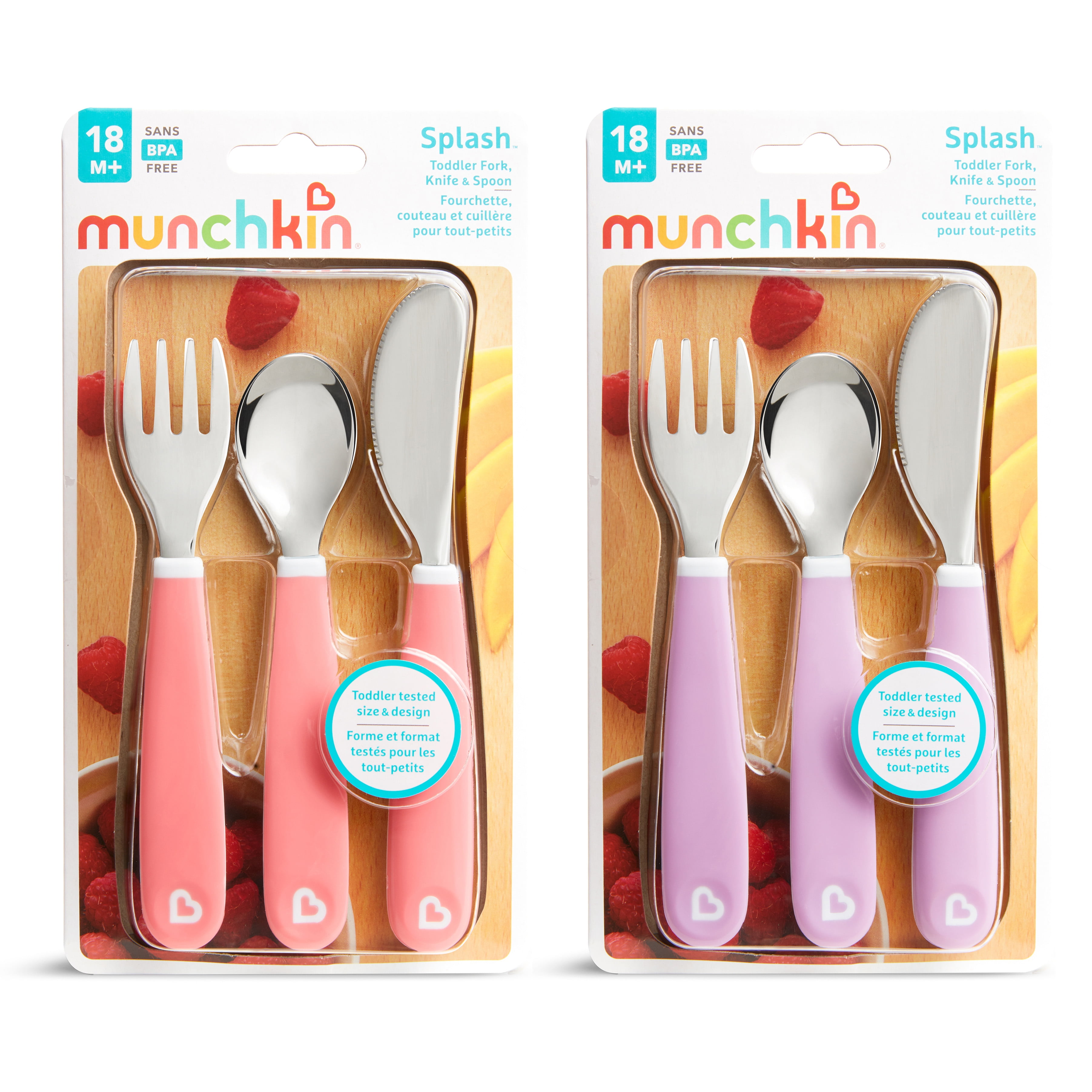 Munchkin Raise Toddler Fork and Spoon Set - 2pk – Blue