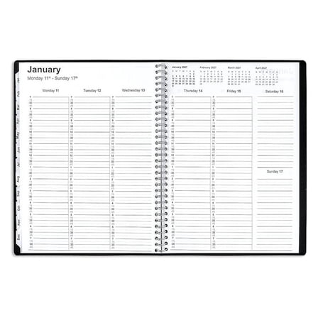 2026 Year 8" x 11" Weekly & Monthly Appointment Book, Black (ST21488-26)