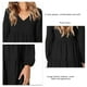 thumbnail image 5 of Vestido con cuello en V, manga larga, recto, color puro, vestido casual de una pieza para mujer, negro L, 5 of 6