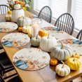 thumbnail image 3 of Fall Round Placemats Set of 4 Pumpkin Wheat Ears Place Mats Thanksgiving Woven Placemat Berry Maple Leaf Harvest Circle Braided Table Mat for Kitchen Dining Table Autumn Party Home Decor 15 Inch, 3 of 9