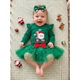 thumbnail image 5 of Loicainy Infant Baby Girl Christmas Outfit 3 6 9 12 18 Months Long Sleeve Romper Tulle Skirt Headband Clothes Set, 5 of 9