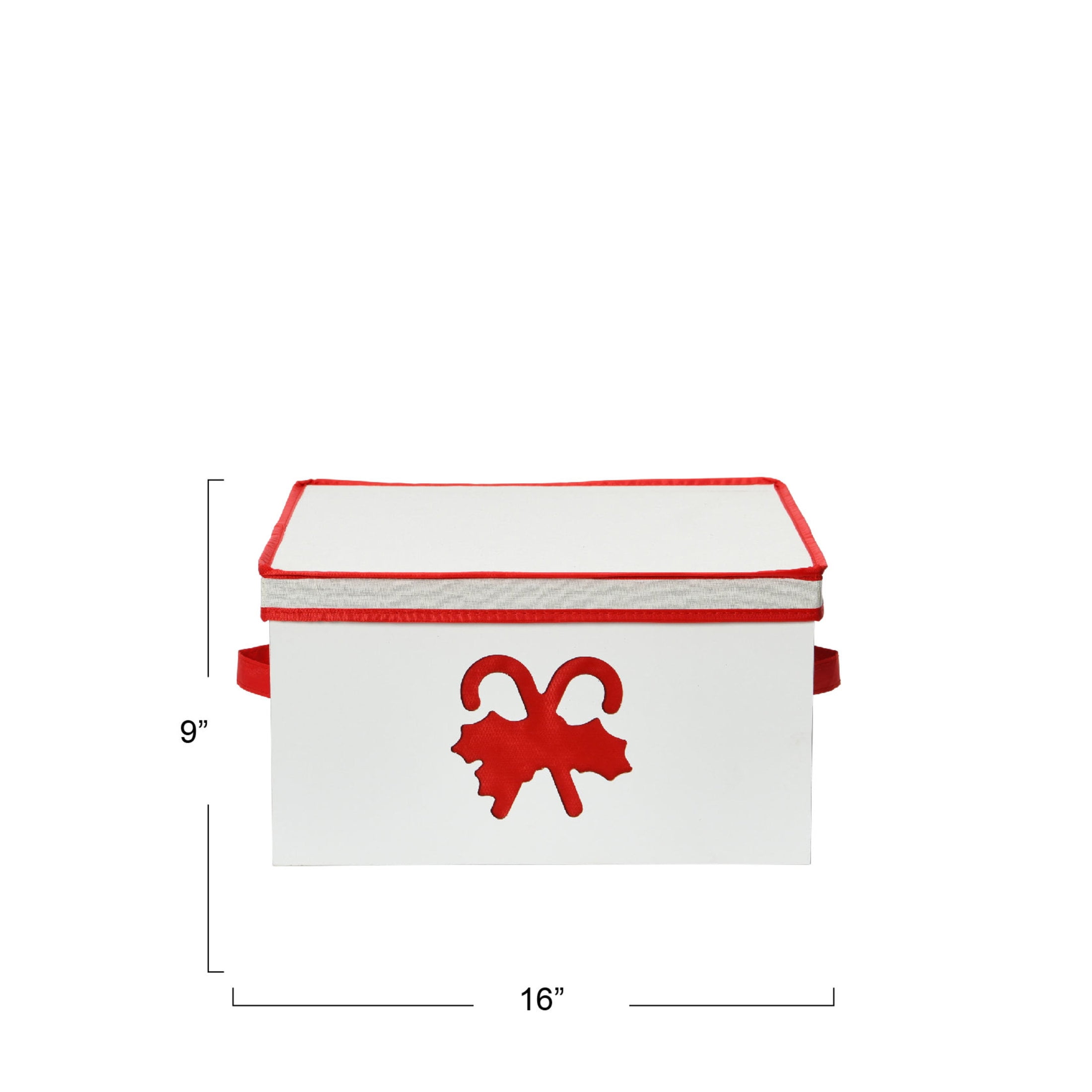 Household Essentials Holiday Storage Box, Large, Red Candy Cane