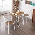 thumbnail image 5 of 3 Piece Dining Table and Chairs Set,Small Kitchen Table Set for 2,White&Warm Oak, 5 of 8