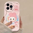 thumbnail image 3 of Sanrio-funda de silicona suave para iPhone, carcasa trasera de Hello Kitty Kuromi 3D Wave para iPhone 15 14 13 12 11 Pro Max X XR XS 8 7 6 6S Plus SE 2020, 3 of 5