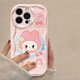 thumbnail image 3 of Sanrio-funda de silicona suave para iPhone, carcasa trasera de Hello Kitty Kuromi 3D Wave para iPhone 15 14 13 12 11 Pro Max X XR XS 8 7 6 6S Plus SE 2020, 3 of 5