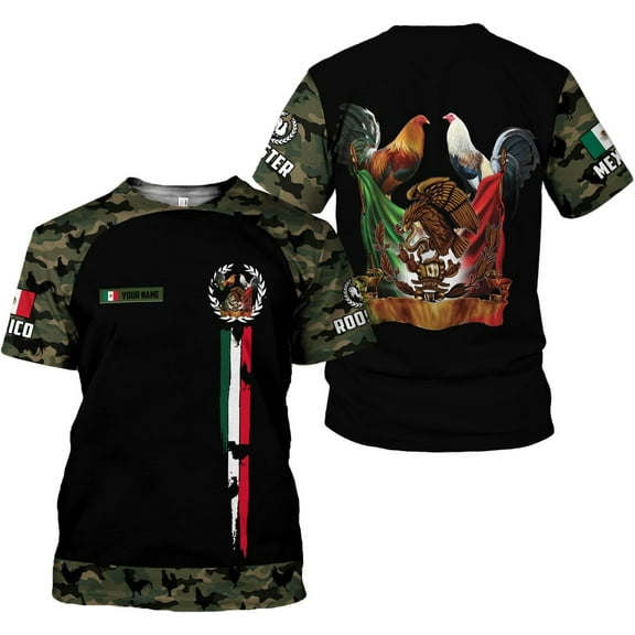 Personalized Rooster shirts 3D Rooster Mexican Shirts for Men Rooster Mexico Shirt Rooster Shirt for Men Women S-5XL (S)