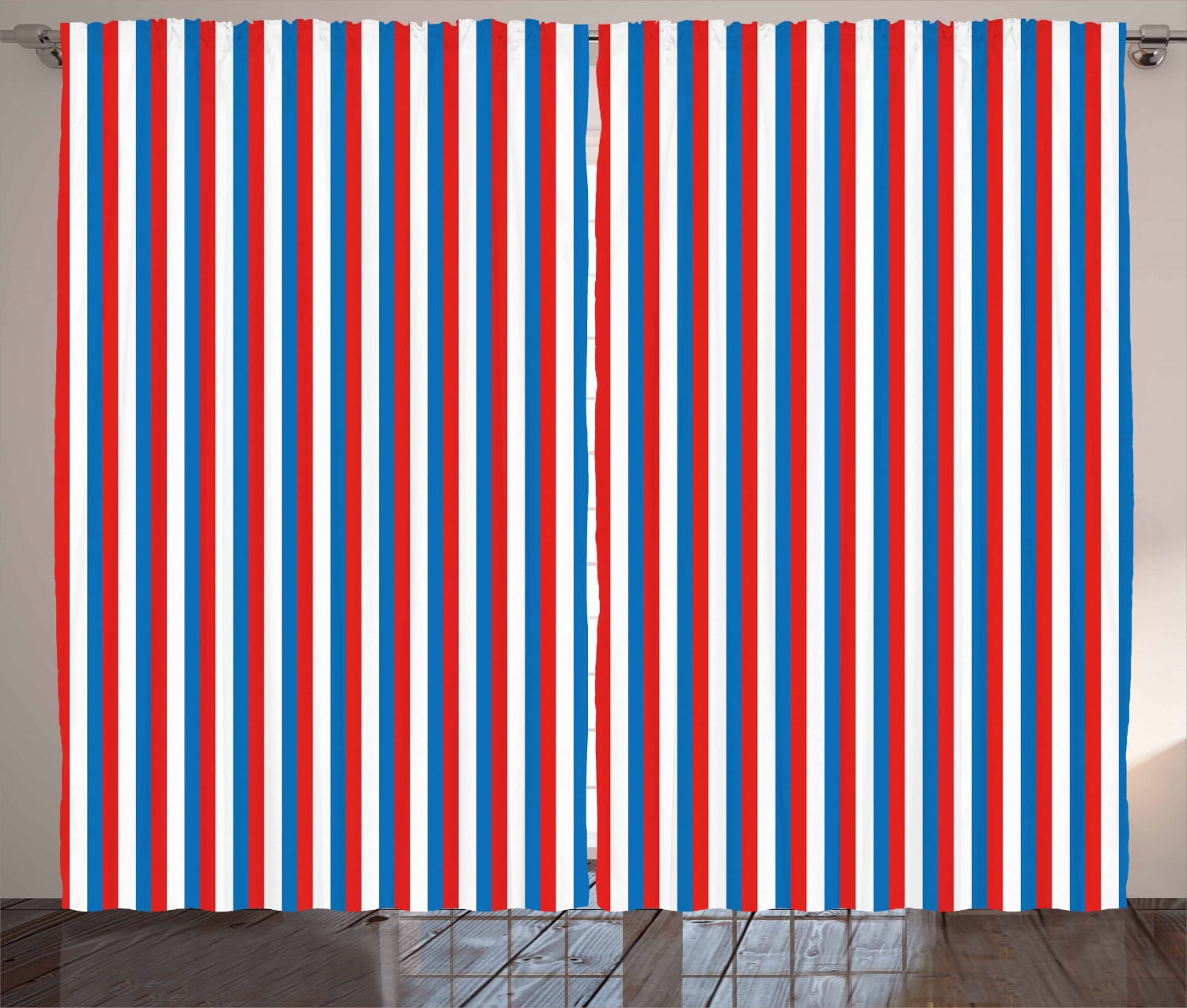 Harbour Stripe Curtains 2 Panels Set, Vertical Patriotic Colorful