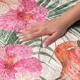 thumbnail image 3 of Addison Rugs Dream Shag Premium Machine Washable Transitional Leaves & Flamingos Pink Rectangle Rug, 9' x 12', 3 of 8
