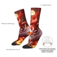 thumbnail image 2 of Yiaed Red Leaf Flame Fox Print Great elasticity Crew Socks Sports socks for Men and Women, 2 of 5