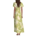 thumbnail image 5 of Women's Elegant Flutter Sleeve Dress Floral Chiffon Maxi Dress Flowy Wedding Guest Dress for Spring 2025 Yellow S, 5 of 5