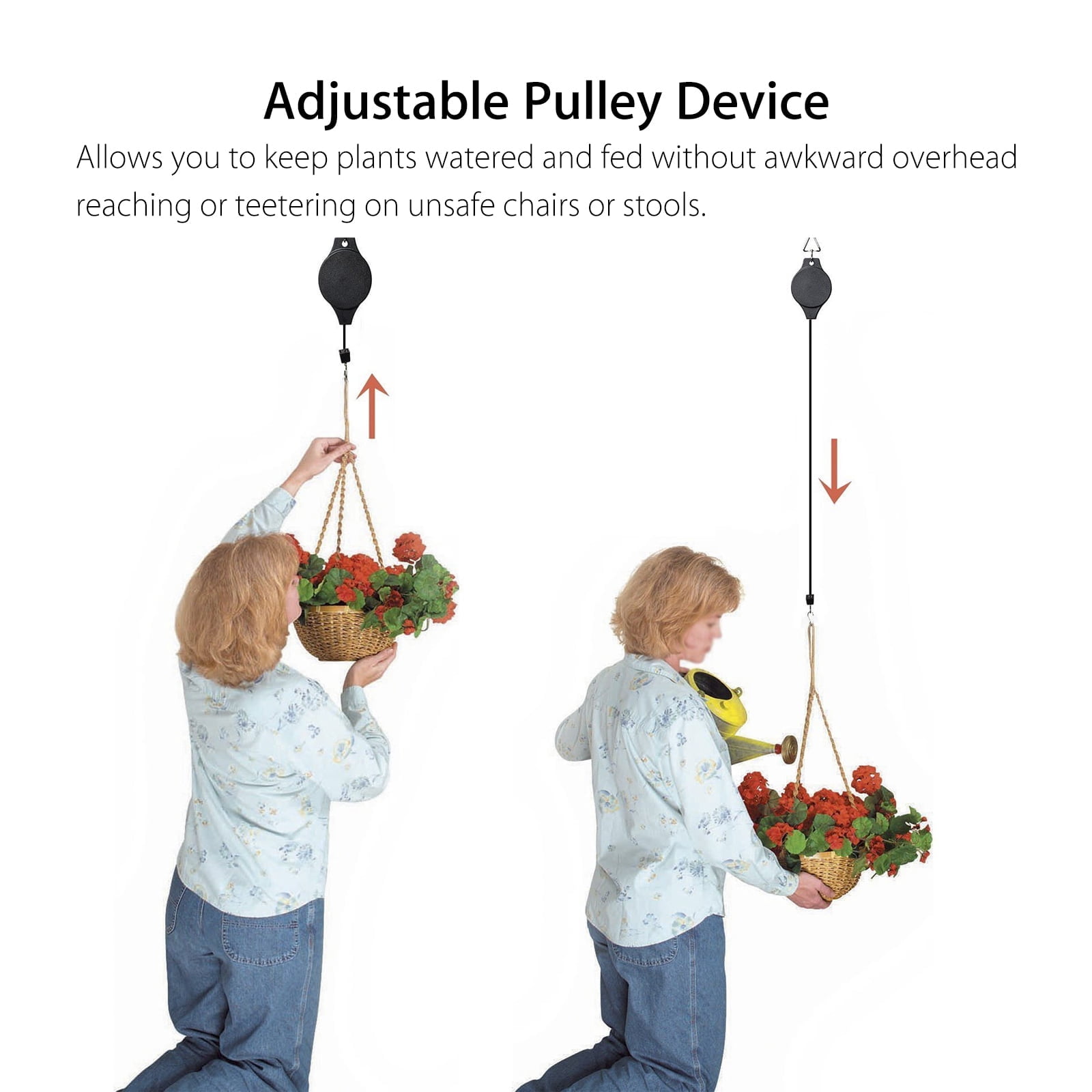 EAEDMY 2 Pack Retractable Plant Pulley Adjustable India