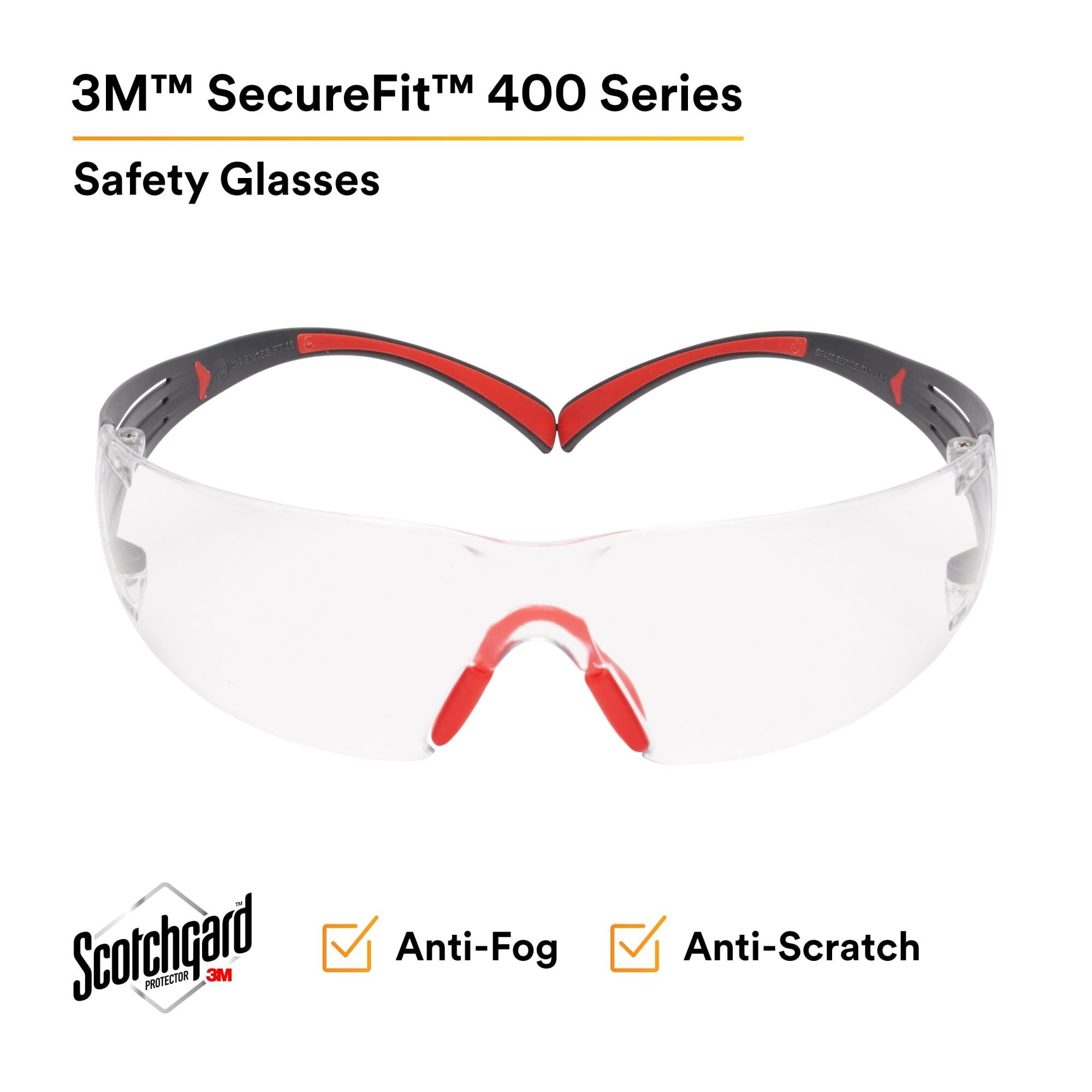 CCS, Safety Glasses, Scotchgard Anti-Fog & Anti-Scratch, Clear Lens, Green Frame, Frameless
