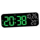 thumbnail image 1 of Reloj despertador Digital LED con 3 niveles de luz ajustable reloj de escritorio con visualización de fecha y semana moderno para estante mesita de no Verde negro, 1 of 6