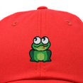 thumbnail image 2 of Dalix Frog Embroidered Womens Cotton Dad Hat Baseball Cap Adjustable in Red, 2 of 5