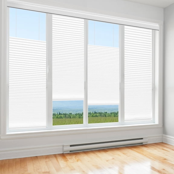 Biltek White Cellular Top-Down Shades Pleated 52"W x 64"H Cordless Honeycomb Blinds
