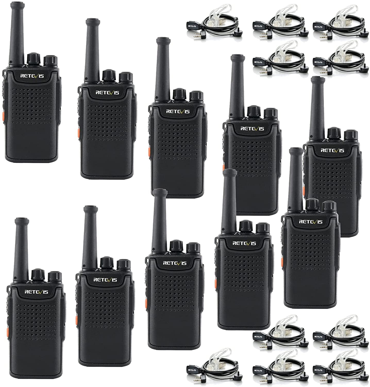Retevis RT67 Walkie Talkie for Adults,Rechargeable Way Radios with  Earpiece(10 Pack)