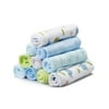 Spasilk Washcloth Wipes Set for Newborn Boys and Girls, Soft Terry Washcloth Set, Pack of 10, Blue Elephants
