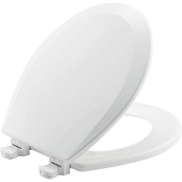 Asiento de inodoro Bemis 500EC 390 redondo de algodón blanco, fácil de limpiar