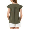 thumbnail image 3 of INSPIRE CHIC Blouse de Travail à Manches Courtes Col en V Uni pour Femmes, 3 of 6
