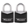 thumbnail image 1 of Candado Master Lock negro de aluminio 3/4 de pulgada de ancho 2 unidades, 1 of 7
