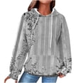 thumbnail image 2 of JUSLIO Waffle Blouses for Women Cotton Hoodies Sweatshirts with Pockets Long sleeve Sweatshirts Gray XL, 2 of 5