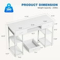 thumbnail image 4 of 48 inch Computer Desk with Drawers, Modern Study Writing Table with Storage Shelves for Bedroom Home Office, White, 4 of 9