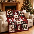 thumbnail image 2 of Christmas Throw Blanket Extra Large Snowman Reindeer Plaid Flannel Soft & Breathable for Sofa Bed Living Room Christmas Decorations Home Decor Gifts by MPOISVA, 2 of 10