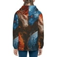 thumbnail image 6 of Xecao Red And Blue Fire Dragon F Pattern Zip Up Hoodies for Boys Girls, Sweatshirt with Pockets-, 6 of 6