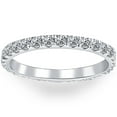 thumbnail image 1 of 7/8 ctw Diamond Eternity Ring Stackable French Prong Wedding Band 14k Gold White, 1 of 4