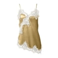 thumbnail image 5 of Women Lace Trendy Trim Satin Tank Top V Neck Silk Sexy Camisole Tops Asymmetrical Backless Spaghetti Strap Cami Tops Casual Summer Outfits Womens Tops Date Night Slip Dresses Champagne XXL, 5 of 6