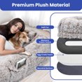 thumbnail image 5 of ModFusion 78” Extra-Large Human Dog Bed with Pillow & Blanket – Washable Faux Fur, Brown – Pet Bed for Dogs and Humans, 5 of 9