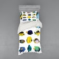 thumbnail image 2 of Ambesonne Fish Bedding Set 4 Pcs, Collage of Sea Animals, Queen, Multicolor, 2 of 3