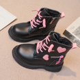 thumbnail image 2 of GUOBIOZIY Girls Boots Girls Warm Winter Flat Non-Slip Zip Boots for Indoor Outdoor(Toddler/Little Kid/Big Kid) Black,10.5-11 Y, 2 of 5