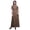 Brick Red1, variant on Bimba Rayon European Seeds Leaves Ladies Long Gown Boho Beach Cocktail Party Maxi Slit Dress-XSmall