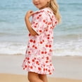 thumbnail image 6 of Swimming Set for Girls Cuteprinted Swim with Sun Detachable Hooded Cover Up Swimsuit Skirt for Kids Beach Pool, 6 of 7