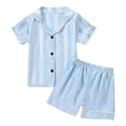 thumbnail image 4 of Xudanell Baby Girls Toddlers Baby Girls' 2-Piece Coat Style Pajama Short Set (12-18 Months,Blue), 4 of 4