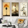thumbnail image 1 of Designart "Retro Illustration Infinite Possibilities" Modern Geometric Framed Wall Art Set Of 3 - Yellow Abstract Frame Gallery Set For Office Decor, 1 of 6