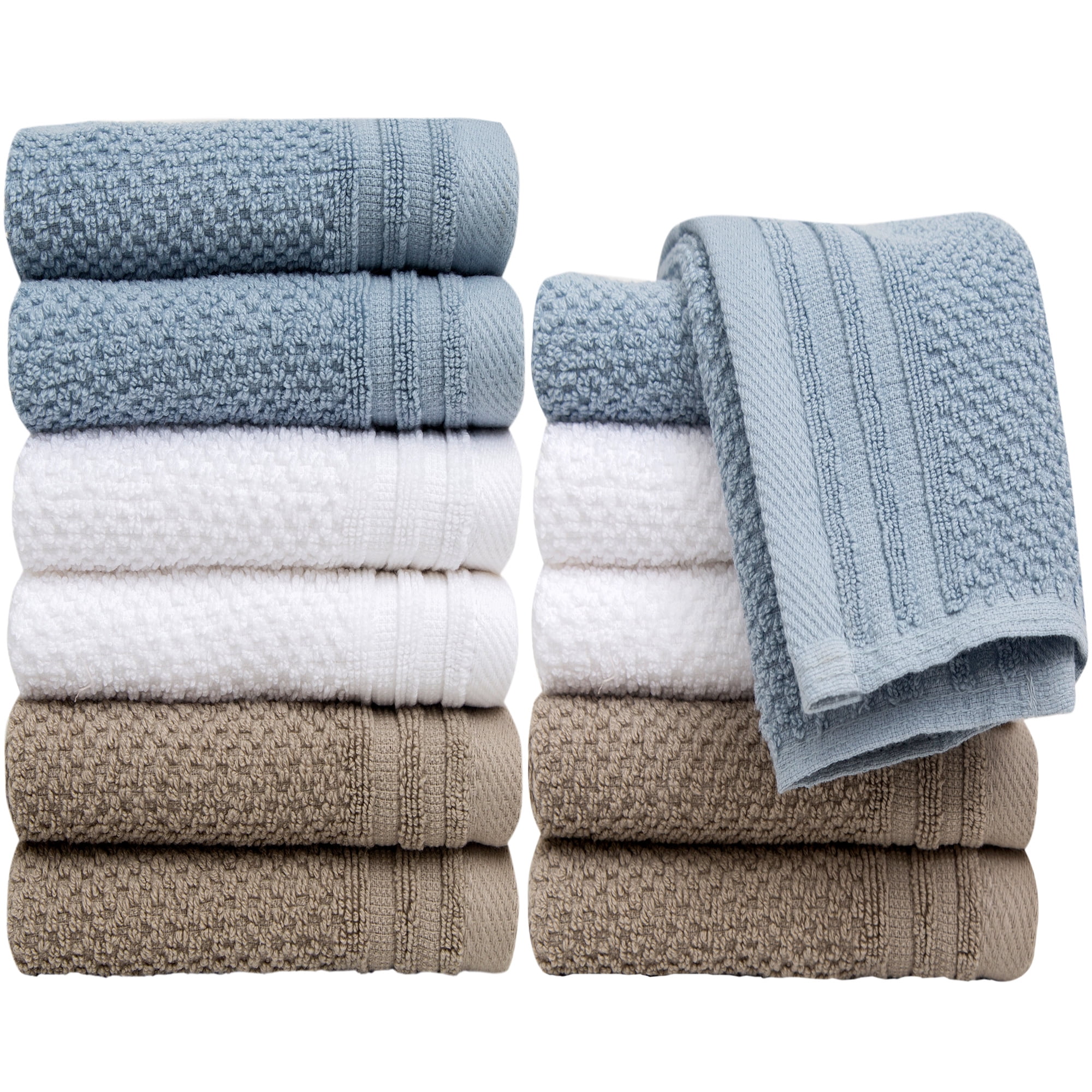 Washcloth Towels Set Bulk Wash Cloths Towel Pack Lot Ultra Soft Ultra Absorbent 