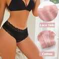 thumbnail image 2 of 6 piezas de ropa interior de algodón para mujer, bragas de bikini de encaje transpirables, bragas de encaje invisibles para mujer., 2 of 5