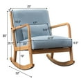 thumbnail image 5 of Modern Fabric Rocking Chair, Mid Century Accent Chair Accent Sofa Arm Chair with Wooden Legs for Living Room Upholstered Single Sofa Arm Chair for for Living Room Bedroom Leisure Chair, Light Blue, 5 of 5
